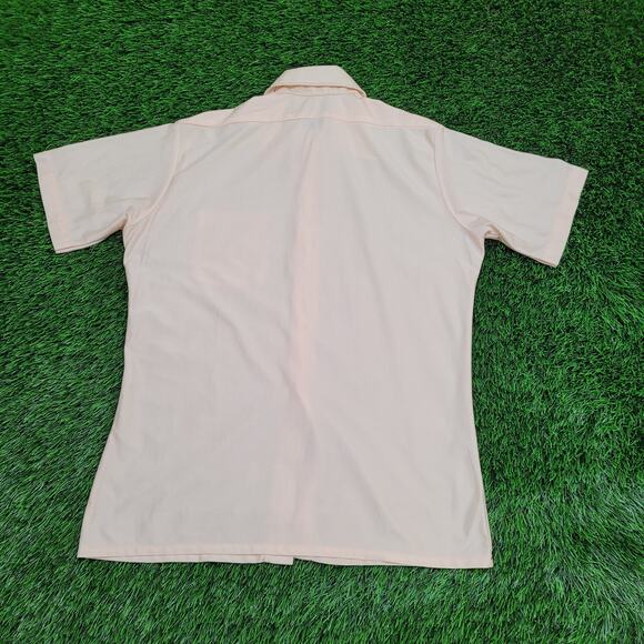 Vintage 70s Disco Shiny Button Shirt Medium 20x28 Faded - Picture 2 of 11